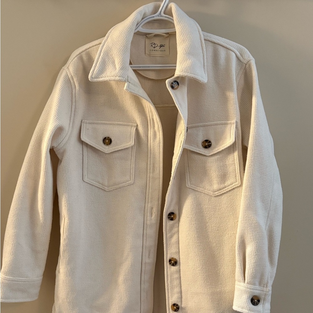 RD Style Off-White Textured Jacket